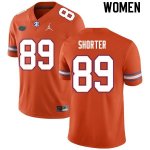 Women's Florida Gators #89 Justin Shorter NCAA Nike Orange Authentic Stitched College Football Jersey QXO1862HT